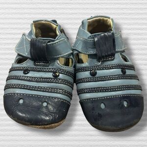 Livie & Luca Giraffe Soft Sole Sandals 18–24M Blue Leather Play Condition